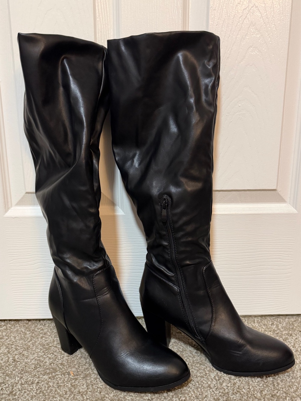 Dream Pairs Black Knee-High Block Heel Boots